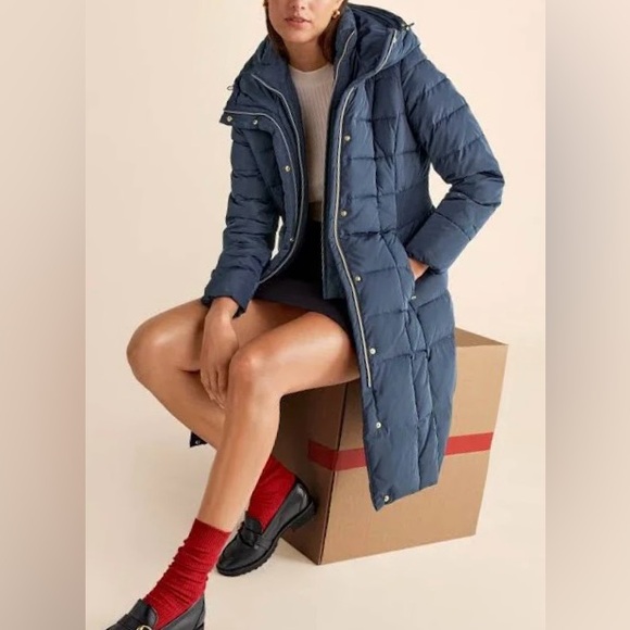 Cole Haan signature box quilt down puffer navy blue - Picture 2 of 8